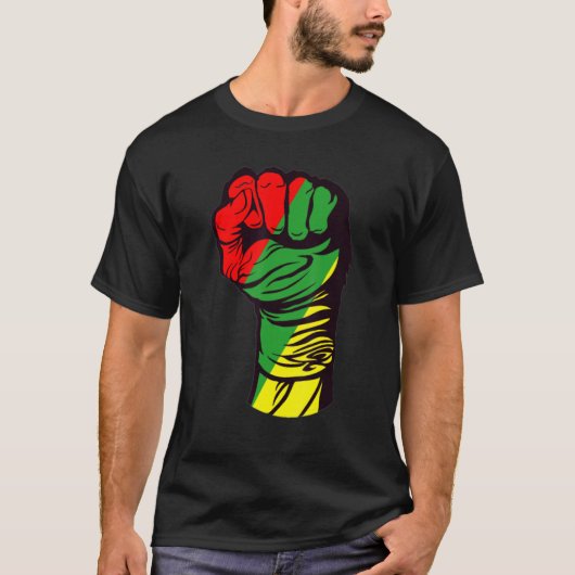 Inspiring Black Leaders Power Fist Hand Black Hist T-Shirt (Vorderseite)