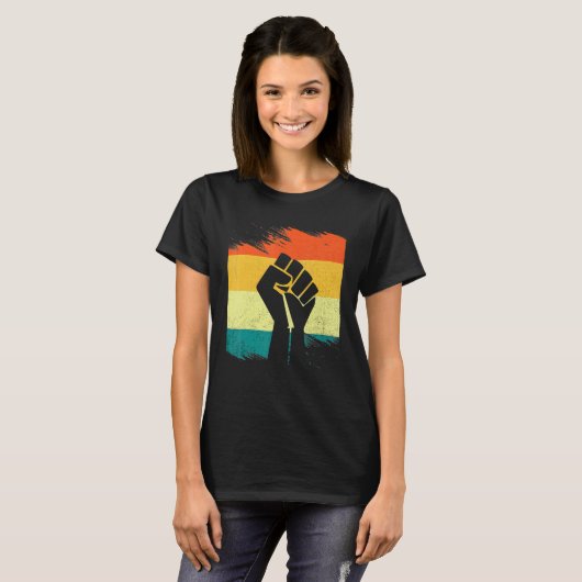 Inspiring Black Leaders Power Fist Hand Black Hist T-Shirt (Vorne ganz)