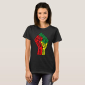 Inspiring Black Leaders Power Fist Hand Black Hist T-Shirt (Vorne ganz)