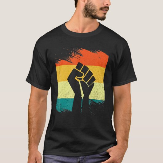 Inspiring Black Leaders Power Fist Hand Black Hist T-Shirt (Vorderseite)