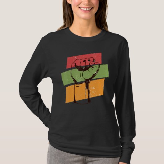 Inspiring Black Leaders Power Fist Hand Black Hist T-Shirt (Vorderseite)