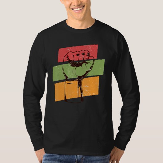 Inspiring Black Leaders Power Fist Hand Black Hist T-Shirt (Vorderseite)
