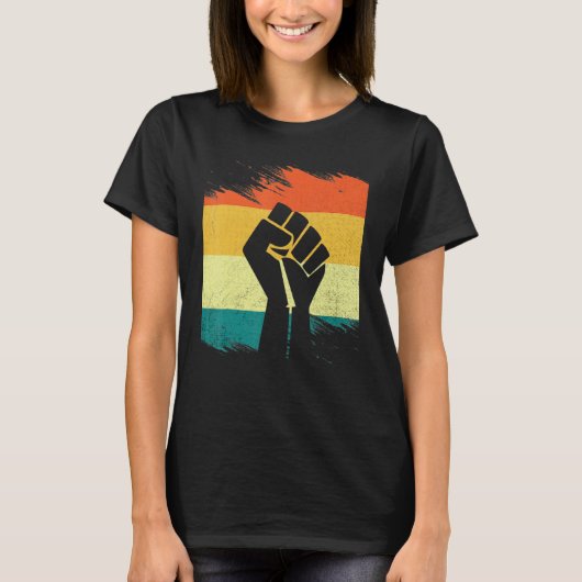 Inspiring Black Leaders Power Fist Hand Black Hist T-Shirt (Vorderseite)