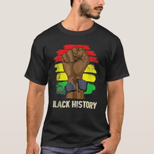 Inspiring Black Leaders Power Fist Hand Black Hist T-Shirt (Vorderseite)