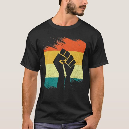 Inspiring Black Leaders Power Fist Hand Black Hist T-Shirt (Vorderseite)