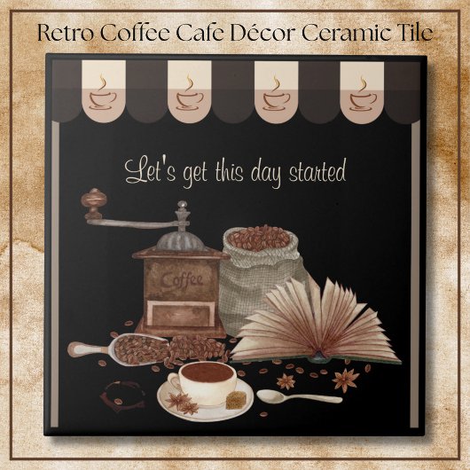 Inspiring Black Retro Coffee Grinder Kitchen Décor Fliese