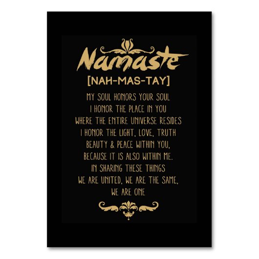 Inspiring Buddhism Namaste Definition Tischnummer (Vorderseite)
