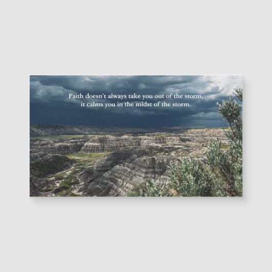 Inspiring Faith Quote Badlands Photography Magnet  (Vorderseite)