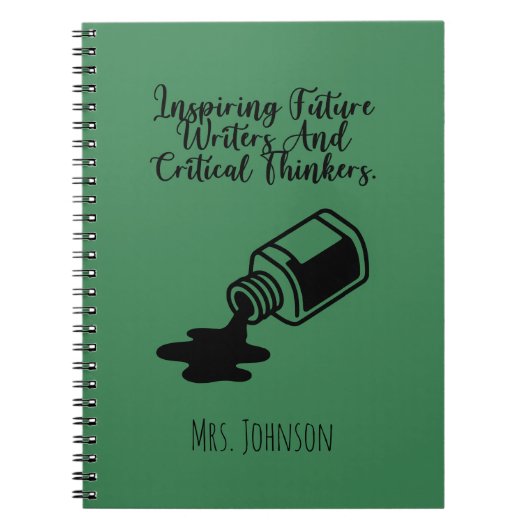 Inspiring Future Writers Critical Thinkers Teacher Notizblock (Vorderseite)