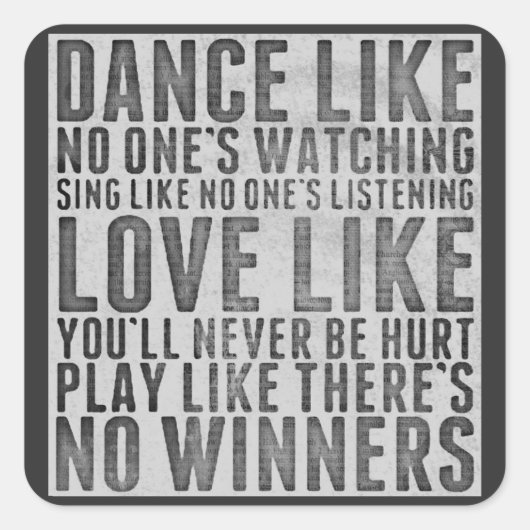 Inspiring Quote Rustic Grunge Text Sign Quadratischer Aufkleber (Vorderseite)