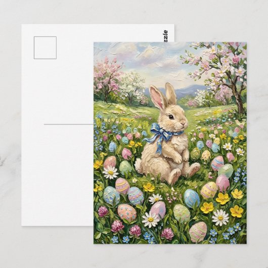 Inspiring Spring Easter Eggs And Bunny Postkarte (Vorne/Hinten)