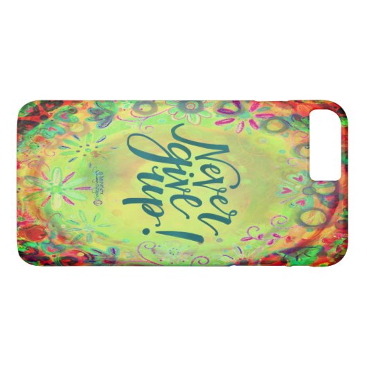 Inspiritivität "Gib nie auf" Case-Mate iPhone Hülle (Rückseite (Horizontal))