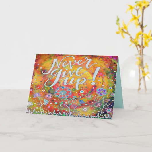 Inspiritivität "Gib nie auf" Karte (Gelbe Blume)