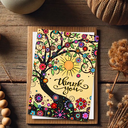 Inspirivity Danke an den Whimsical Floral Tree Karte