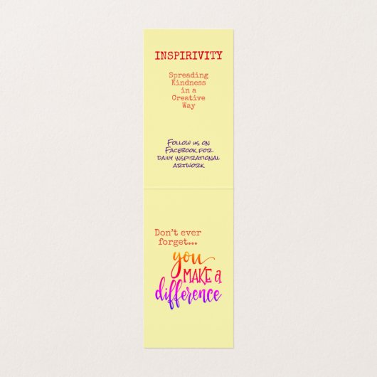 "Inspirivity Kindness Card" Visitenkarten (Innenseite Aufgefaltet)