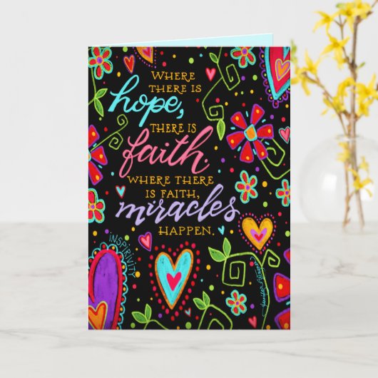 Inspirivity "Miracles Happen" Karte (Gelbe Blume)