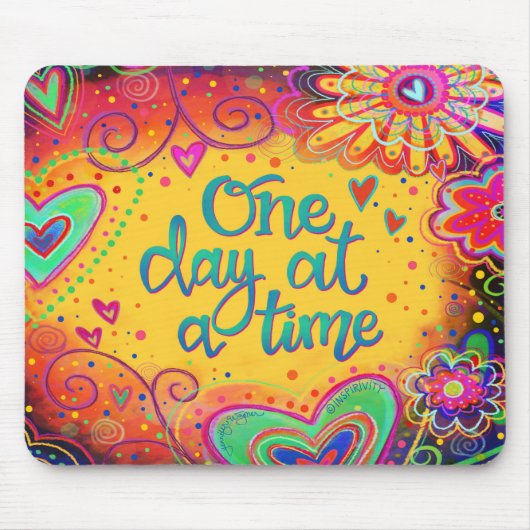 Inspirivity One Day an Time Quote Mouse Pad Mousepad (Vorne)