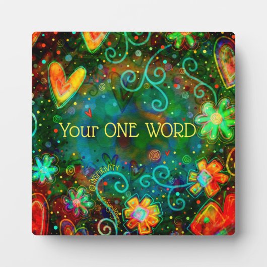 Inspirivity Personalisiert Trendy, Hübsch Floral Fotoplatte (Vorderseite)