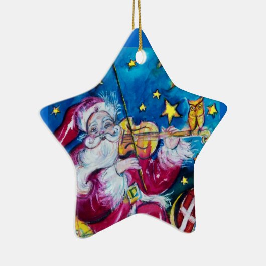 INSPIRRED SANTA Red Ruby Gem Stone Star Keramikornament (Rechts)