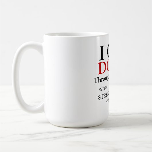 Inspring PHILIPPIANS 4:13 Kaffeetasse (Links)