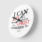 Inspring PHILIPPIANS 4:13 Runde Wanduhr (Winkel)