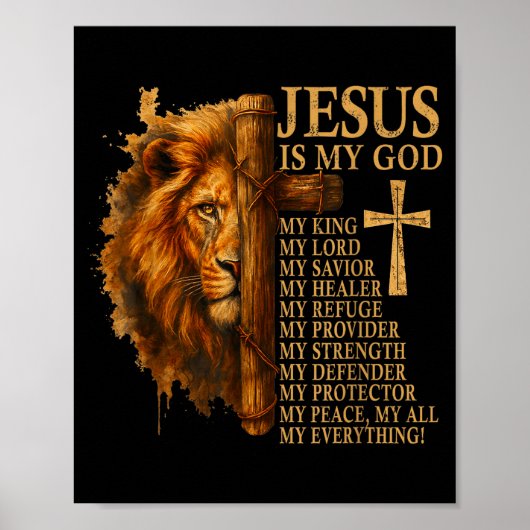 Insrational Lion Of Judah Faith Quote For Men Wome Poster (Vorne)