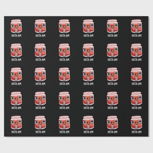 Insta-jam Funny Social Media Jam Pun Dark BG Geschenkpapier (Flach)