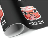 Insta-jam Funny Social Media Jam Pun Dark BG Geschenkpapier (Rolleneckpunkt)