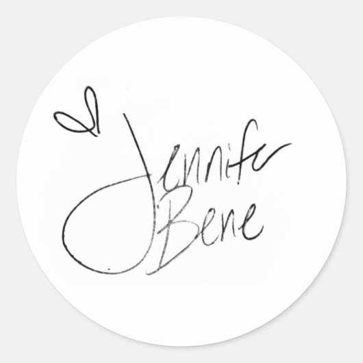 Insta-Signatur von Jennifer Bene Runder Aufkleber (Vorderseite)