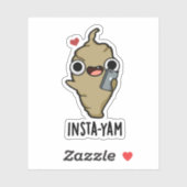Insta-yam Funny Social Media Veggie Pun Aufkleber (Blatt)