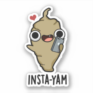 Insta-yam Funny Social Media Veggie Pun Aufkleber