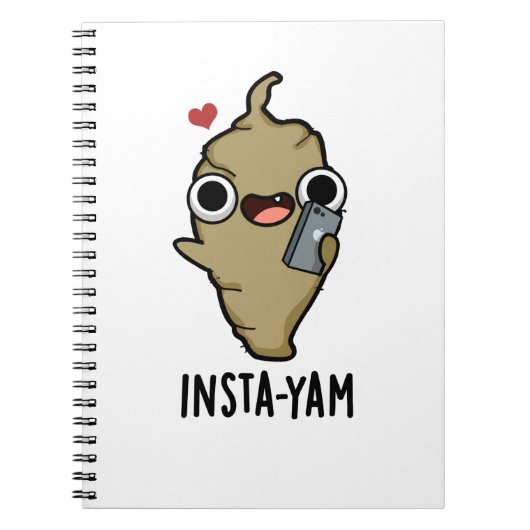 Insta-yam Funny Social Media Veggie Pun Notizblock (Vorderseite)