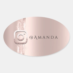 Instagra-Logo für Social Media Makeup Glam Event Ovaler Aufkleber