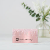 Instagra Logo Social Media Rose Blush Tropfen Make Visitenkarte (Stehend Vorderseite)