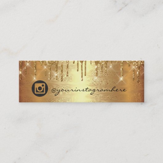 Instagra Social Media Logo Hochzeit UAWG Gold Trop Mini Visitenkarte (Vorderseite)