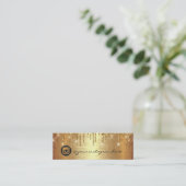 Instagra Social Media Logo Hochzeit UAWG Gold Trop Mini Visitenkarte (Stehend Vorderseite)