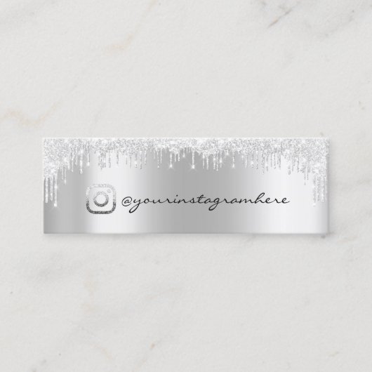 Instagra Social Media-Logo Silver UAWG Gray Tropfe Mini Visitenkarte (Vorderseite)