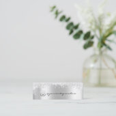 Instagra Social Media-Logo Silver UAWG Gray Tropfe Mini Visitenkarte (Stehend Vorderseite)