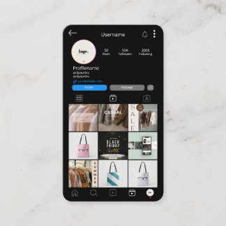 Instagraal Social Media QR Code Black Business Car Visitenkarte