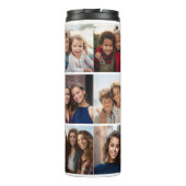 Instagram 11 FotoCollage Custom Monogram Blue Thermosbecher (Rückseite)