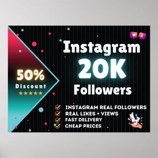 Instagram 20K Followers | Kaufen Sie Instagram Fol Poster (Vorne)