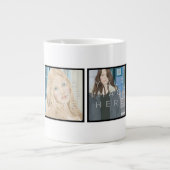 Instagram 4-Foto Personalisierte benutzerdefiniert Jumbo-Tasse (Vorderseite)