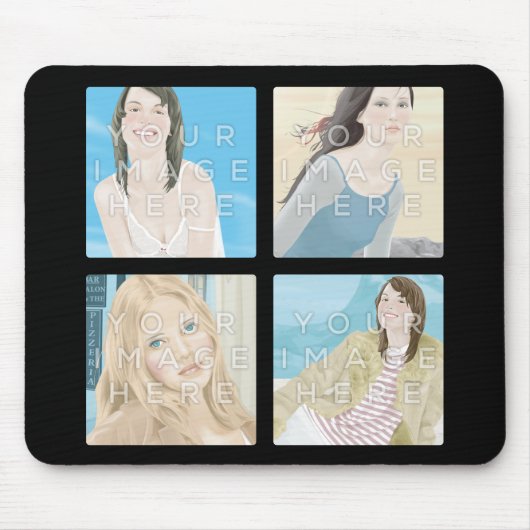 Instagram 4 Foto personalisierte Mousepad Entwürfe (Vorne)