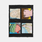 Instagram 4-Foto schwarze kundenspezifische Fleecedecke (Vorderseite)