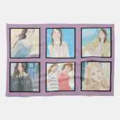 Instagram 6-Foto kundenspezifisches violettes Handtuch (Horizontal)
