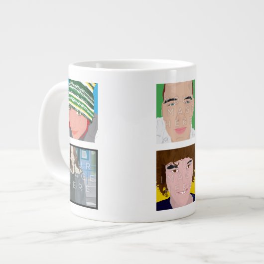 Instagram 6-Foto Personalisierte benutzerdefiniert Jumbo-Tasse (Vorderseite Links)