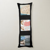 Instagram 6-Foto schwarzes kundenspezifisches Seitenschläferkissen (Rückseite (Vertikal))