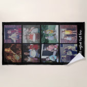 Instagram 8 Foto Collage - Skripttext - schwarz Strandtuch (Vorderseite)