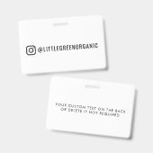 Instagram Abzeichen | Ihre Instagramm-ID Ausweis (Vorder- & Rückseite)