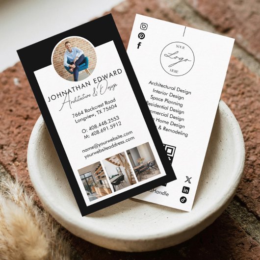 Instagram Architect Home Renovation Photo QR Code Visitenkarte